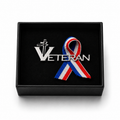 BROCHE VÉTÉRAN – ACIER INOXYDABLE ARGENTÉ