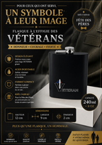 FLASQUE VETERAN 240 ml (8 oz) – Idée cadeau Fête des Pères 🇫🇷