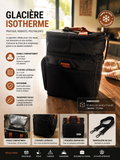 GLACIÈRE noire ISOTHERME DOUBLE COMPARTIMENT – 12 L