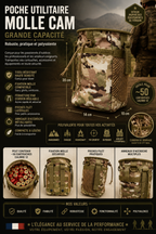 Poche Utilitaire MOLLE CAM – Grande Capacité