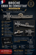 BROCHE « CROIX DU COMBATTANT » ARGENTÉE