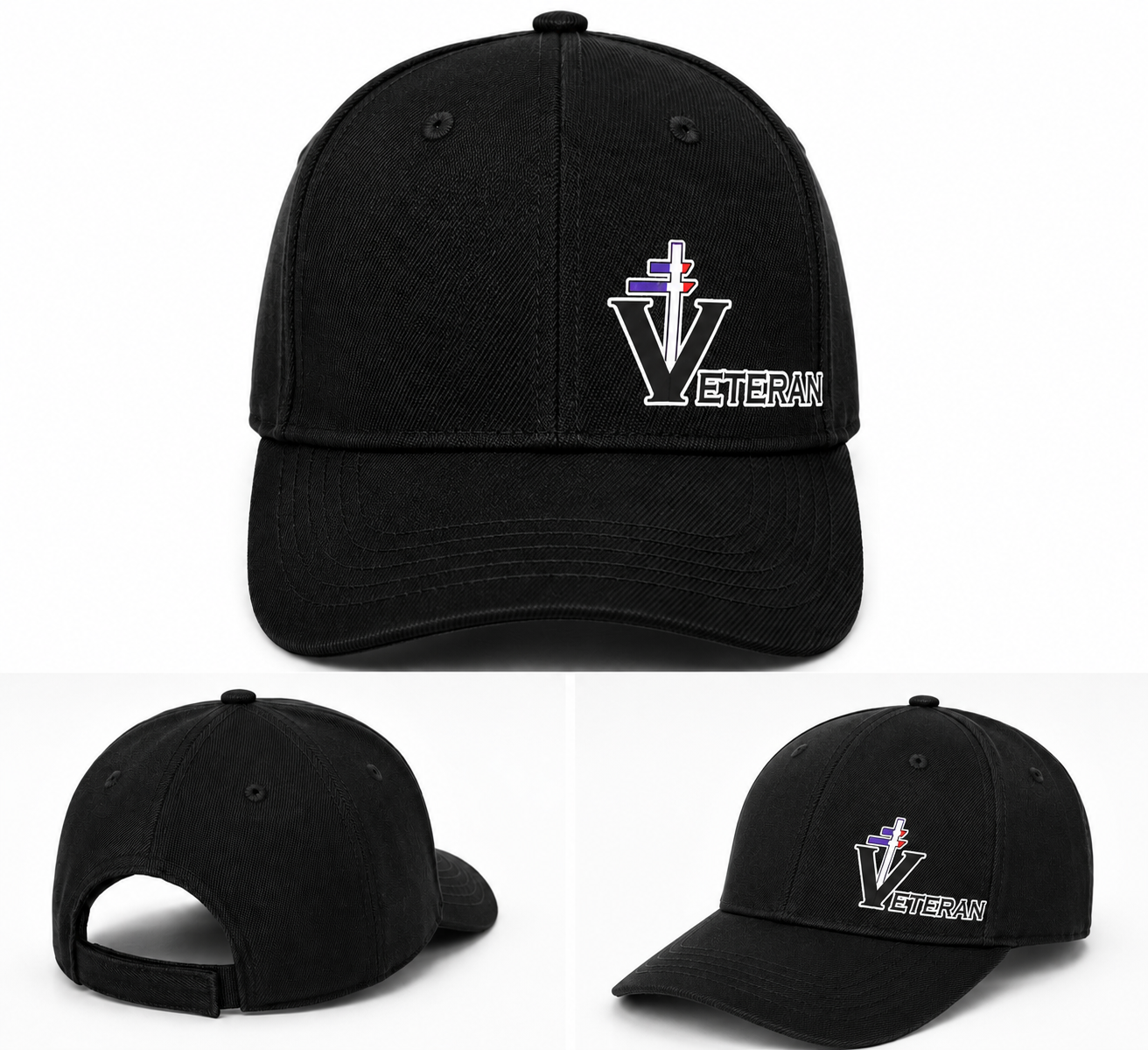 CASQUETTE NOIRE VÉTÉRAN – Logo Vétéran