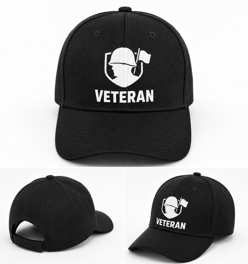CASQUETTE NOIRE VÉTÉRAN – Logo Soldat