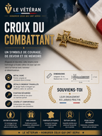 Broche Croix du Combattant – Broche Métal Doré